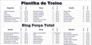 Tabela de Treino de Academia 5 dias Segunda a Sexta tabela treino academia