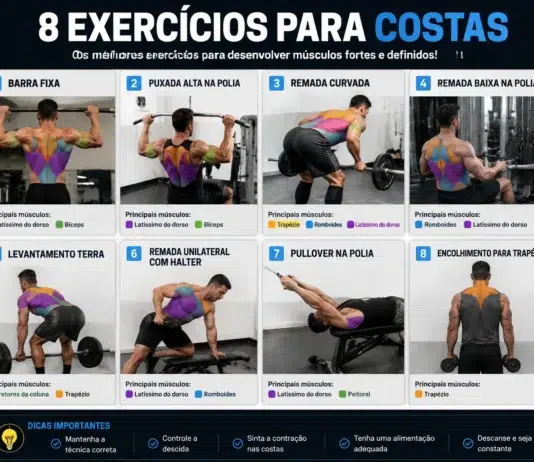 8 melhores exercícios: no treino de costas 8 exercícios para costas para ganhar massa muscular e desenvolver o latíssimo do dorso"